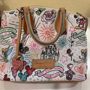 Dooney & Bourke Disney White Satchel with Multicolor Design